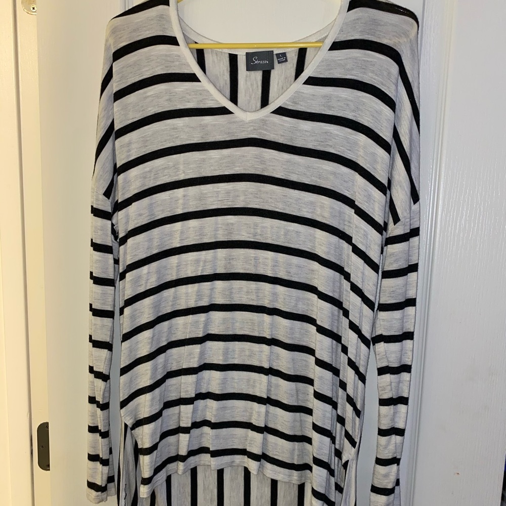 Strazzi Black & White Striped Long Sleeve